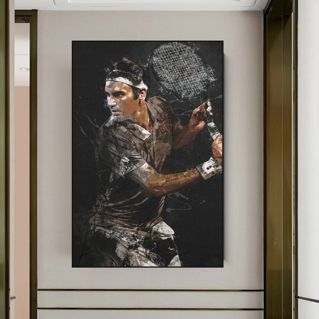 Roger Federer Canvas Wall Art - Sports Decor