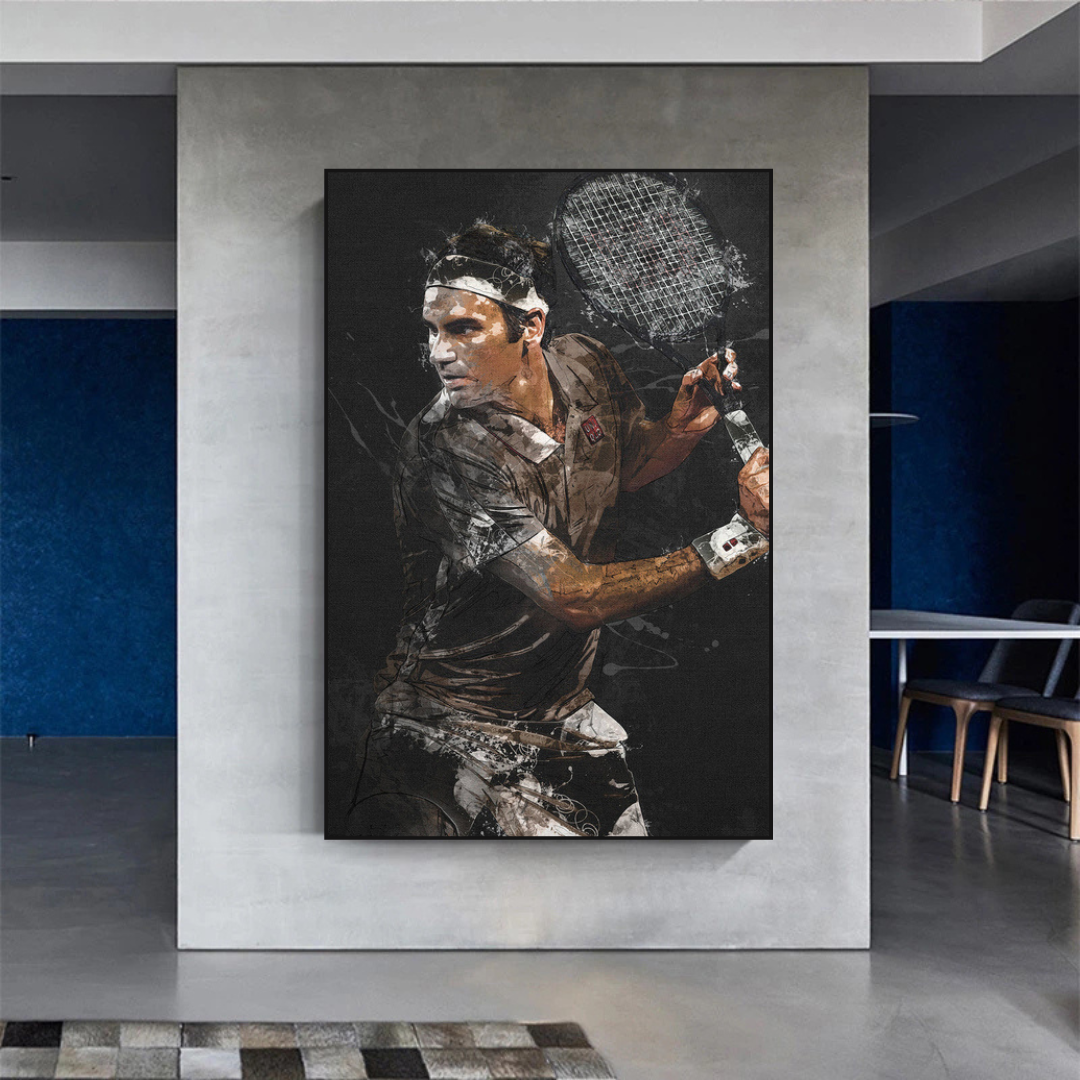 Roger Federer Toile Wall Art - Décoration sportive