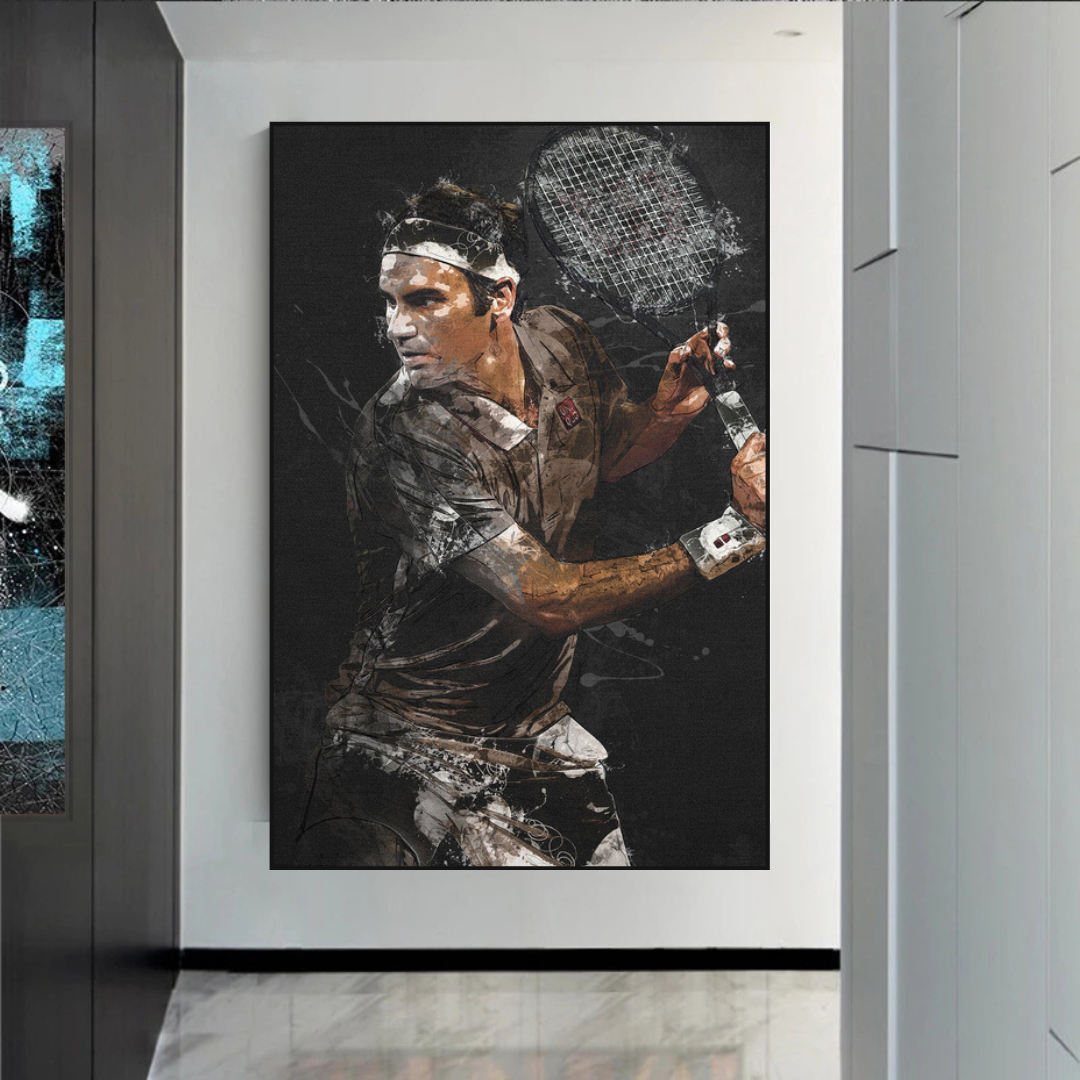 Roger Federer Canvas Wall Art - Sports Decor