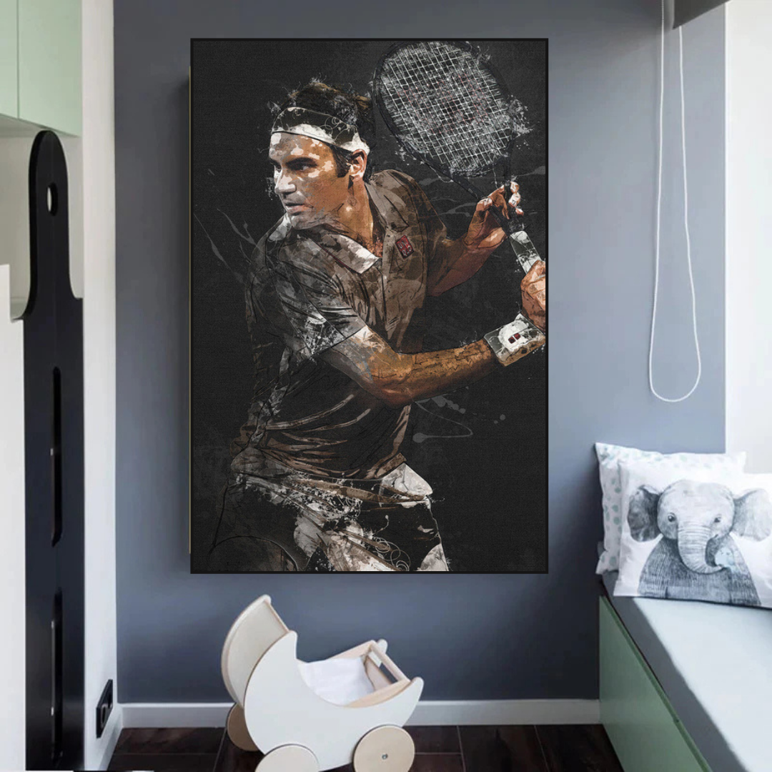 Roger Federer Canvas Wall Art - Sports Decor