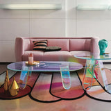 Round Acrylic Rainbow Coffee Tables Set