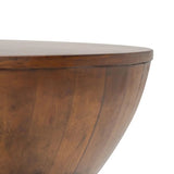 Table basse ronde rustique en bois massif 