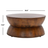 Rustic Solid Wood Round Coffee Table
