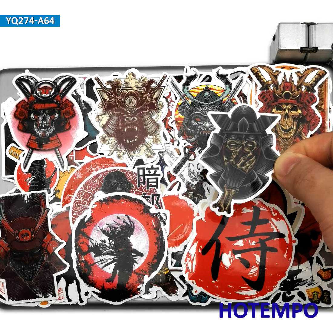 Japan Samurai Bushido Spirit Style 60 Stickers Pack | Famous Bundle Stickers | Waterproof Bundle Stickers