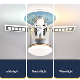 Satellite Earth Space Ship NASA LED Ceiling Lamp for Kids Room