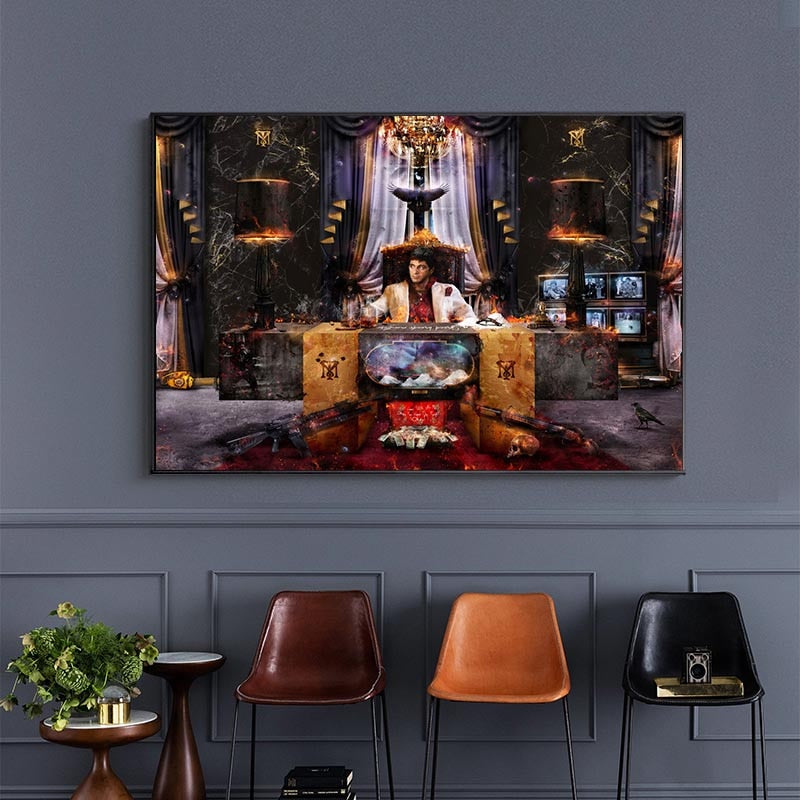 Scarface Canvas Wall Art - The World Is Yours Tony Montana