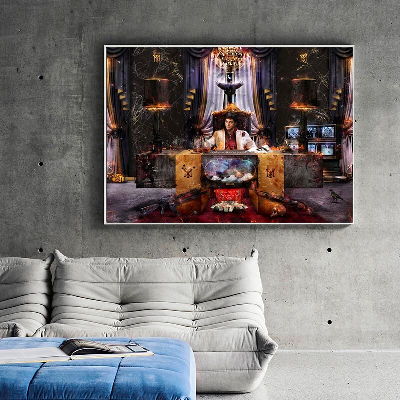 Scarface Canvas Wall Art - The World Is Yours Tony Montana