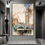 Landschaftsbild auf Leinwand, Motiv: London, Big Ben, Landschaft