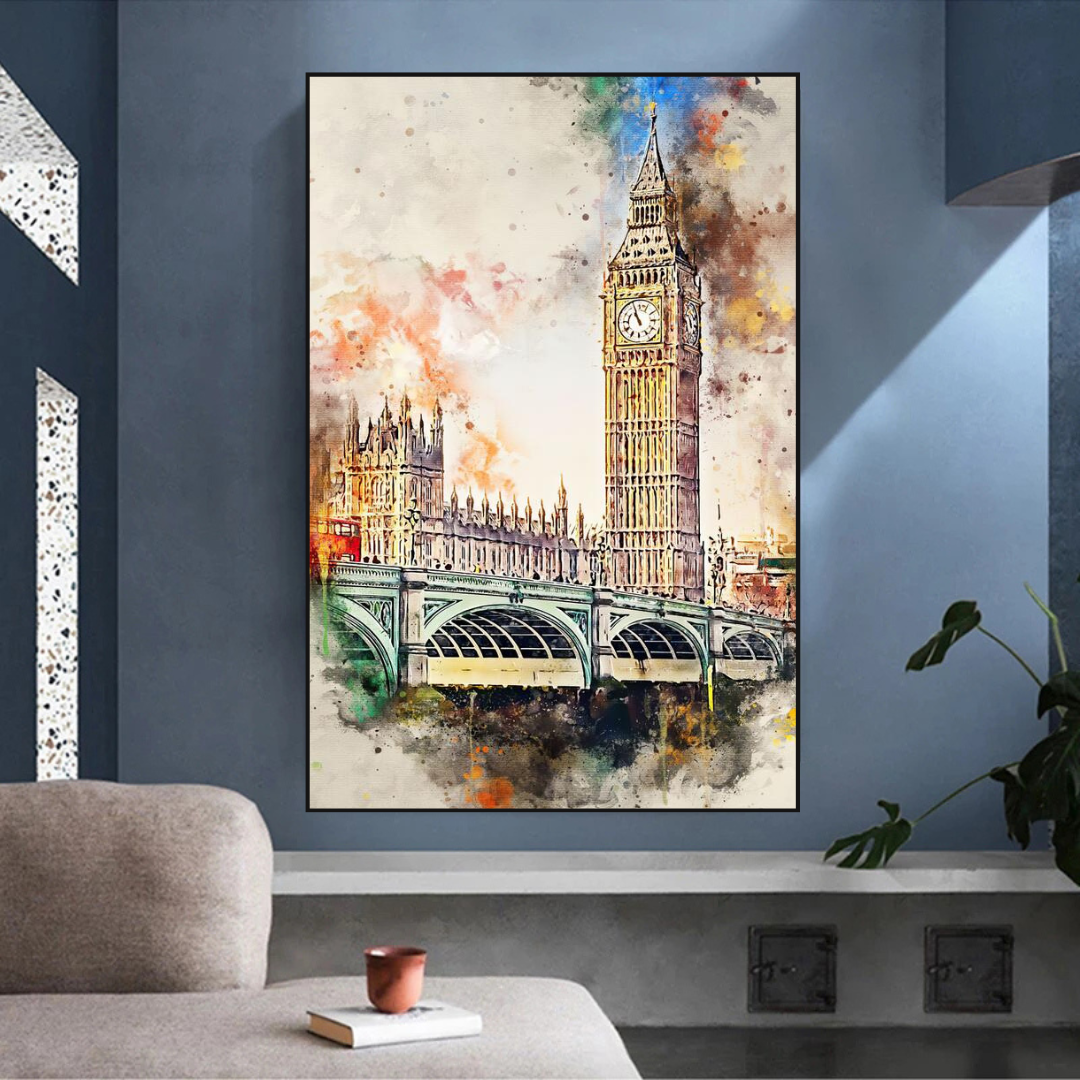 Landschaftsbild auf Leinwand, Motiv: London, Big Ben, Landschaft