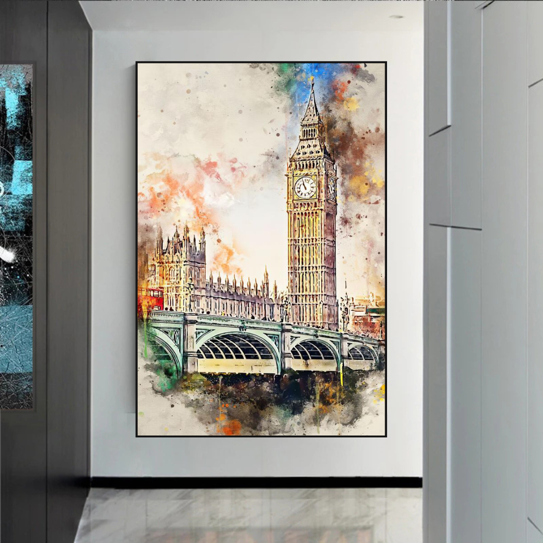 Landschaftsbild auf Leinwand, Motiv: London, Big Ben, Landschaft