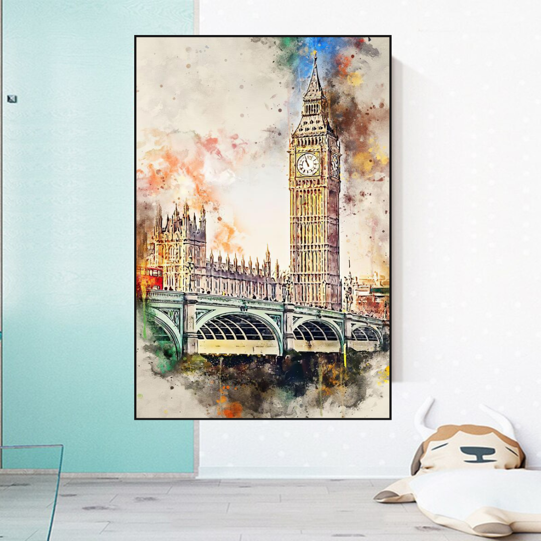 Landschaftsbild auf Leinwand, Motiv: London, Big Ben, Landschaft