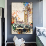 Scenery City London Big Ben Landscape Canvas Wall Art