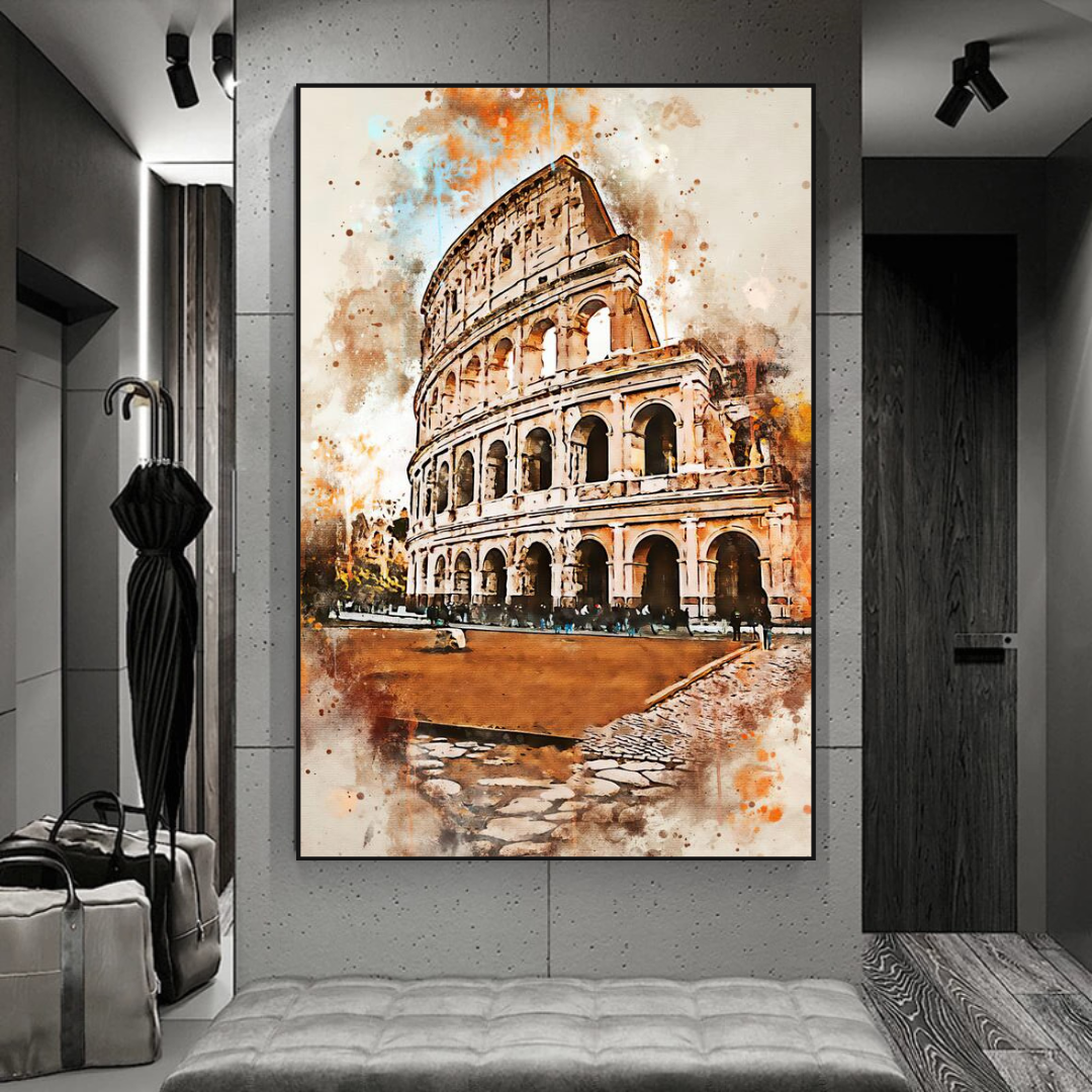 Scenery City Rome Landscape Canvas Wall Art