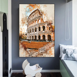 Scenery City Rome Landscape Canvas Wall Art