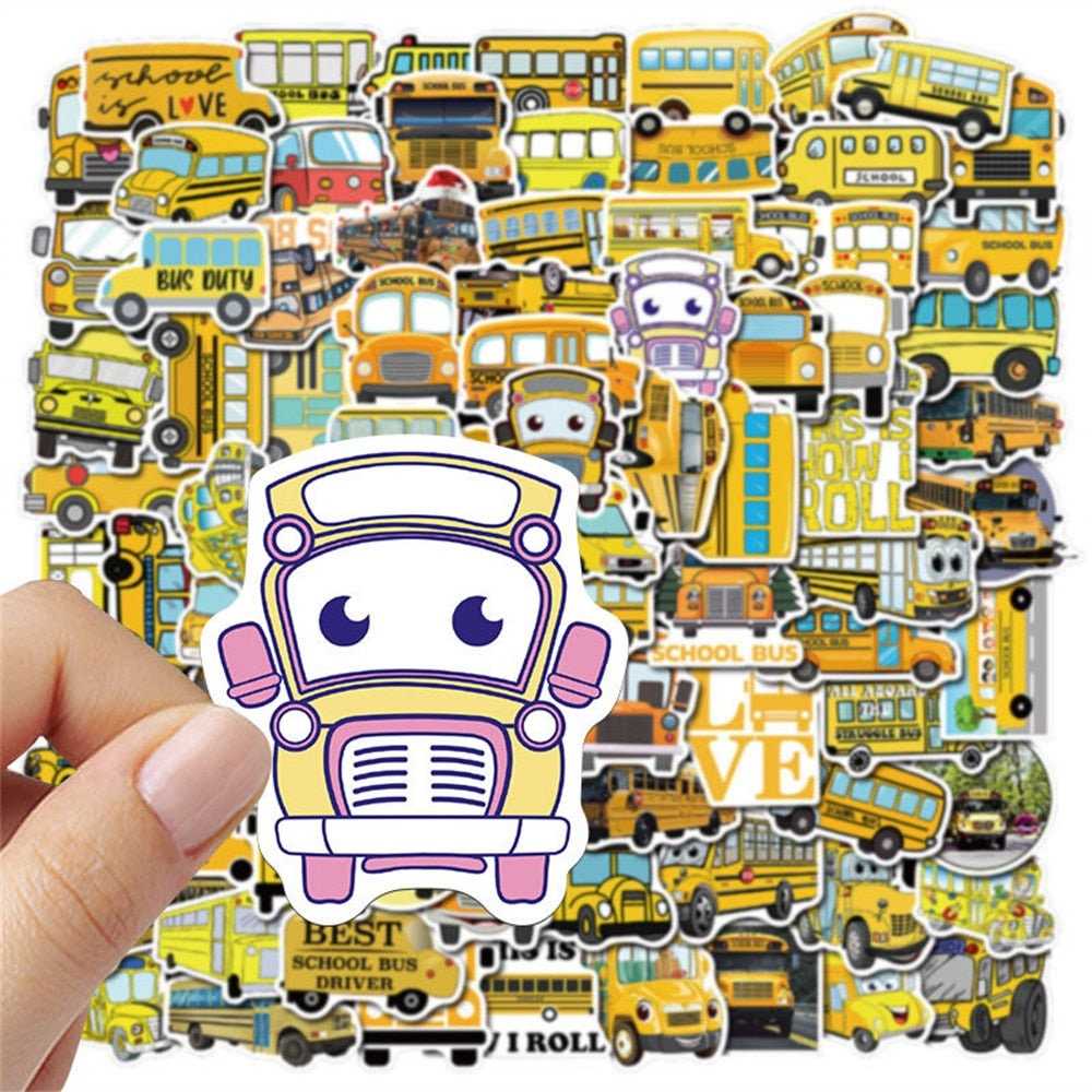 School Bus Stickers Pack | Famous Bundle Stickers | Waterproof Bundle Stickers