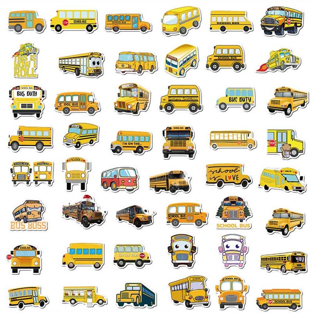 School Bus Stickers Pack | Famous Bundle Stickers | Waterproof Bundle Stickers