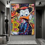 Dagobert Duck Bitcoin Millionaire Leinwand-Wandkunst