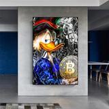 Scrooge McDuck Bitcoin Millionaire Canvas Wall Art