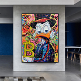 Dagobert Duck Bitcoin Millionaire Leinwand-Wandkunst