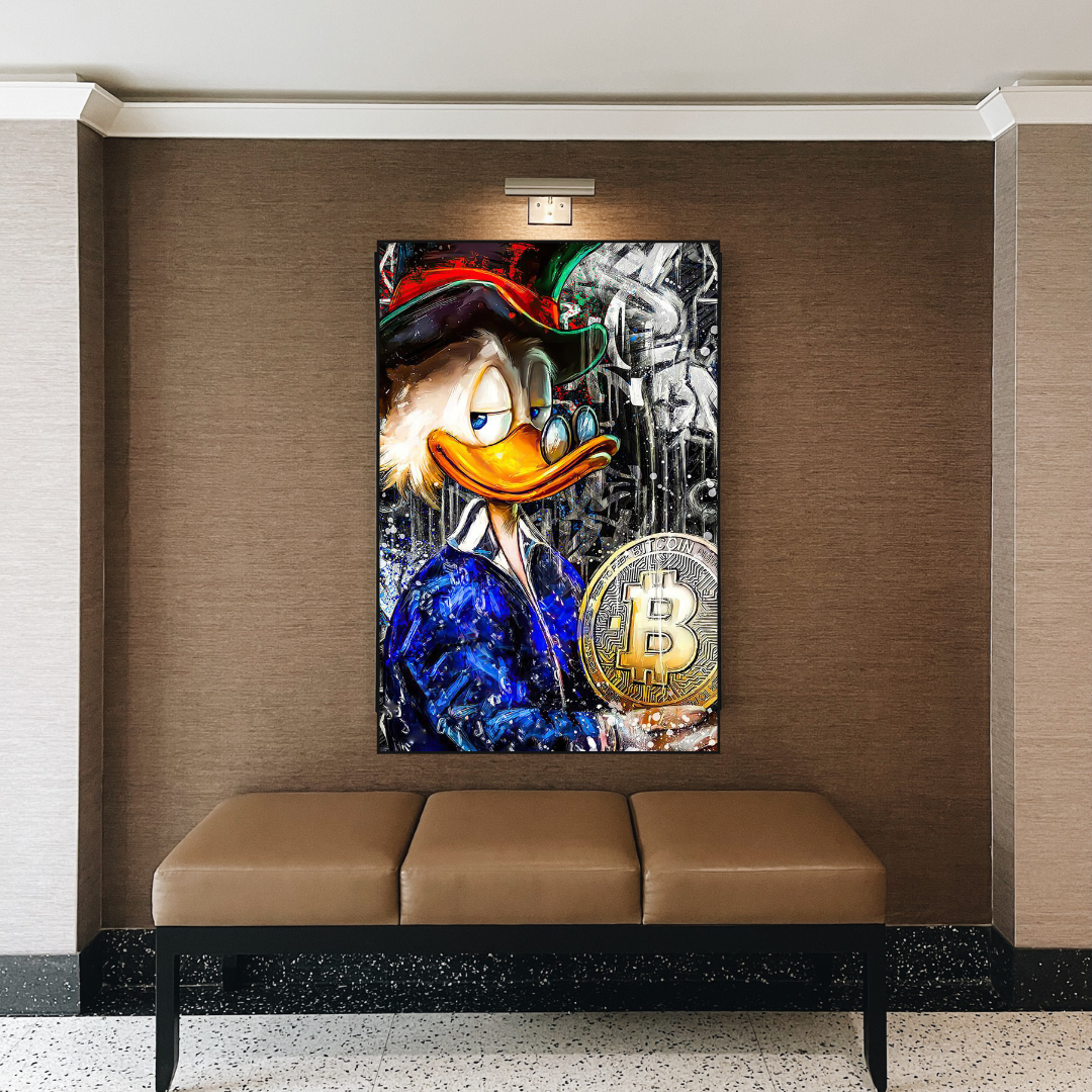 Scrooge McDuck Bitcoin Millionaire Art mural sur toile