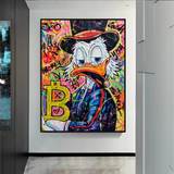 Scrooge McDuck Bitcoin Millionaire Art mural sur toile