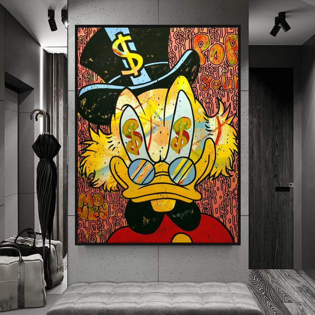 Scrooge McDuck Canvas Wall Art - Millionaire Design