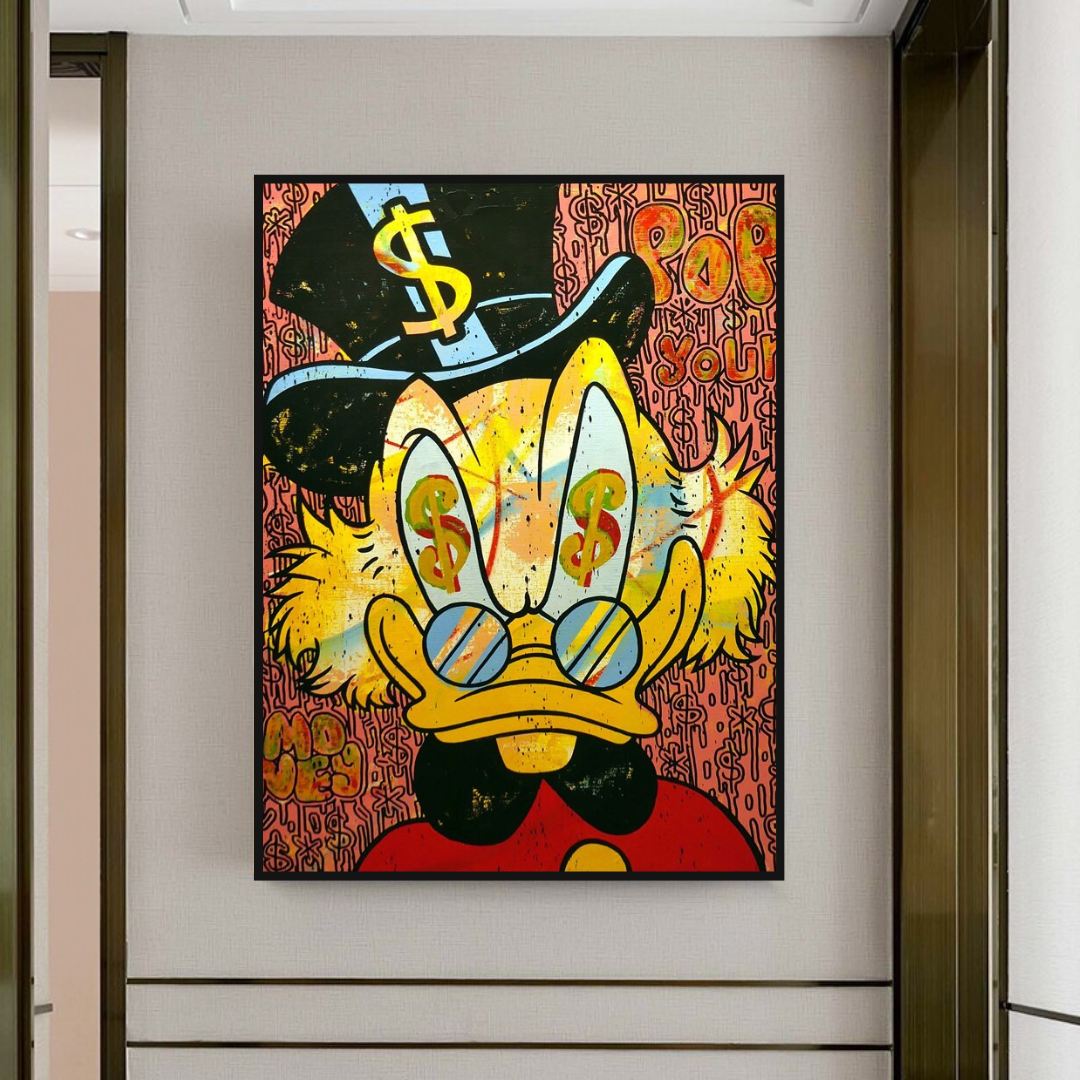 Scrooge McDuck Canvas Wall Art - Millionaire Design