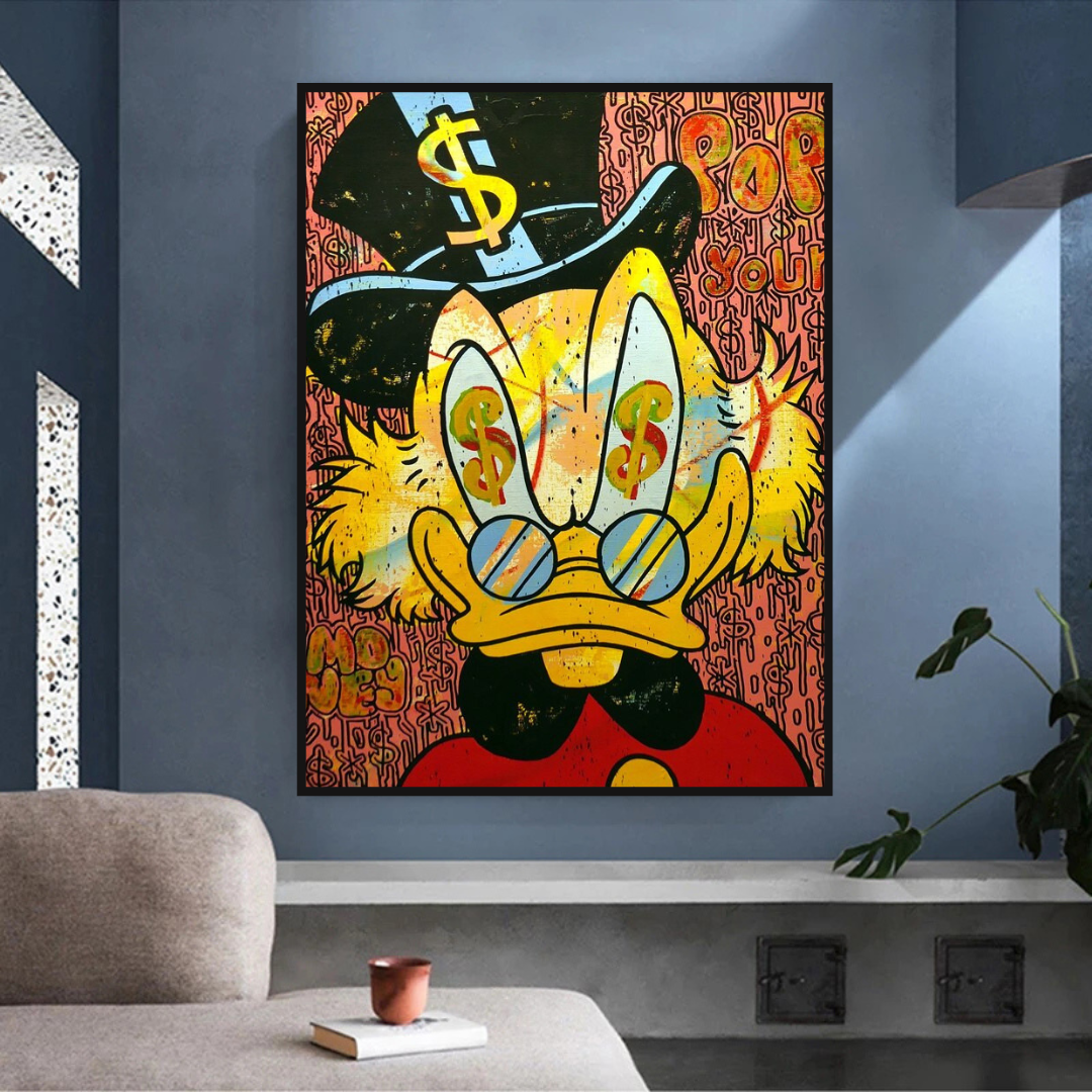 Scrooge McDuck Canvas Wall Art - Millionaire Design