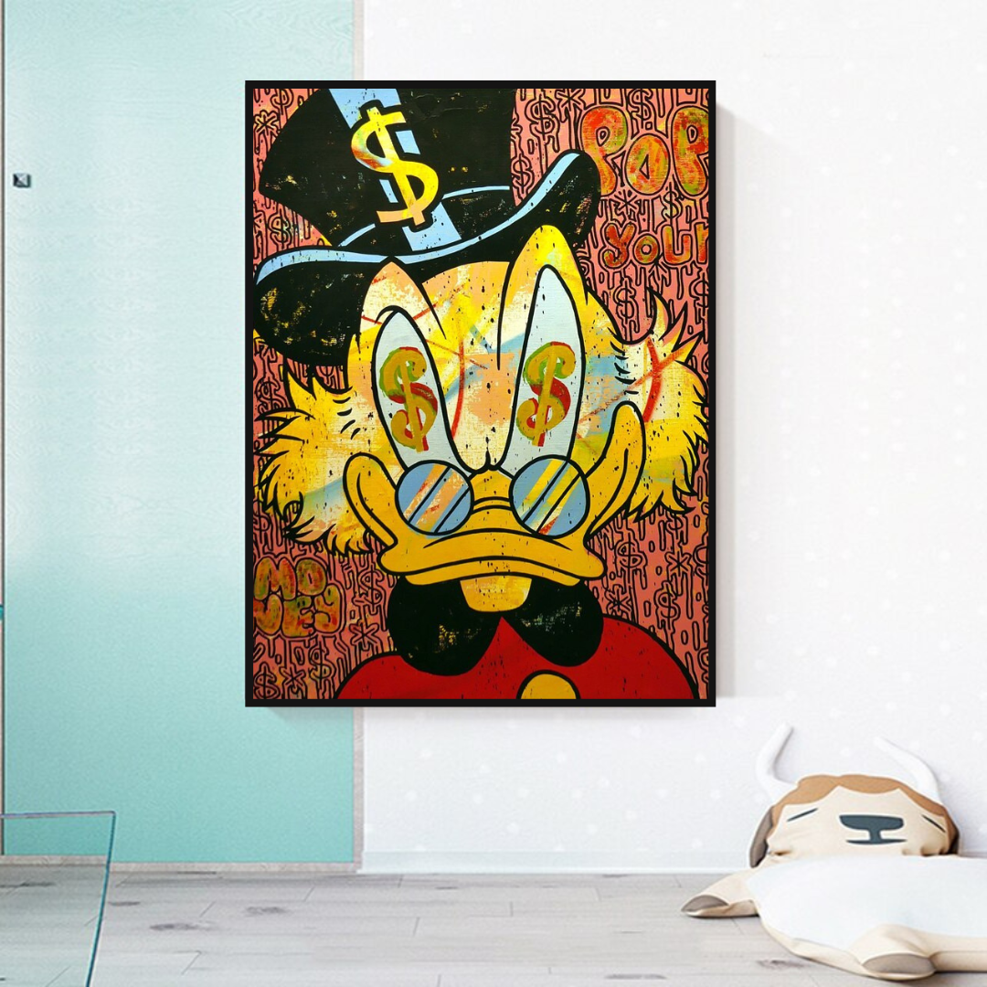 Scrooge McDuck Canvas Wall Art - Millionaire Design