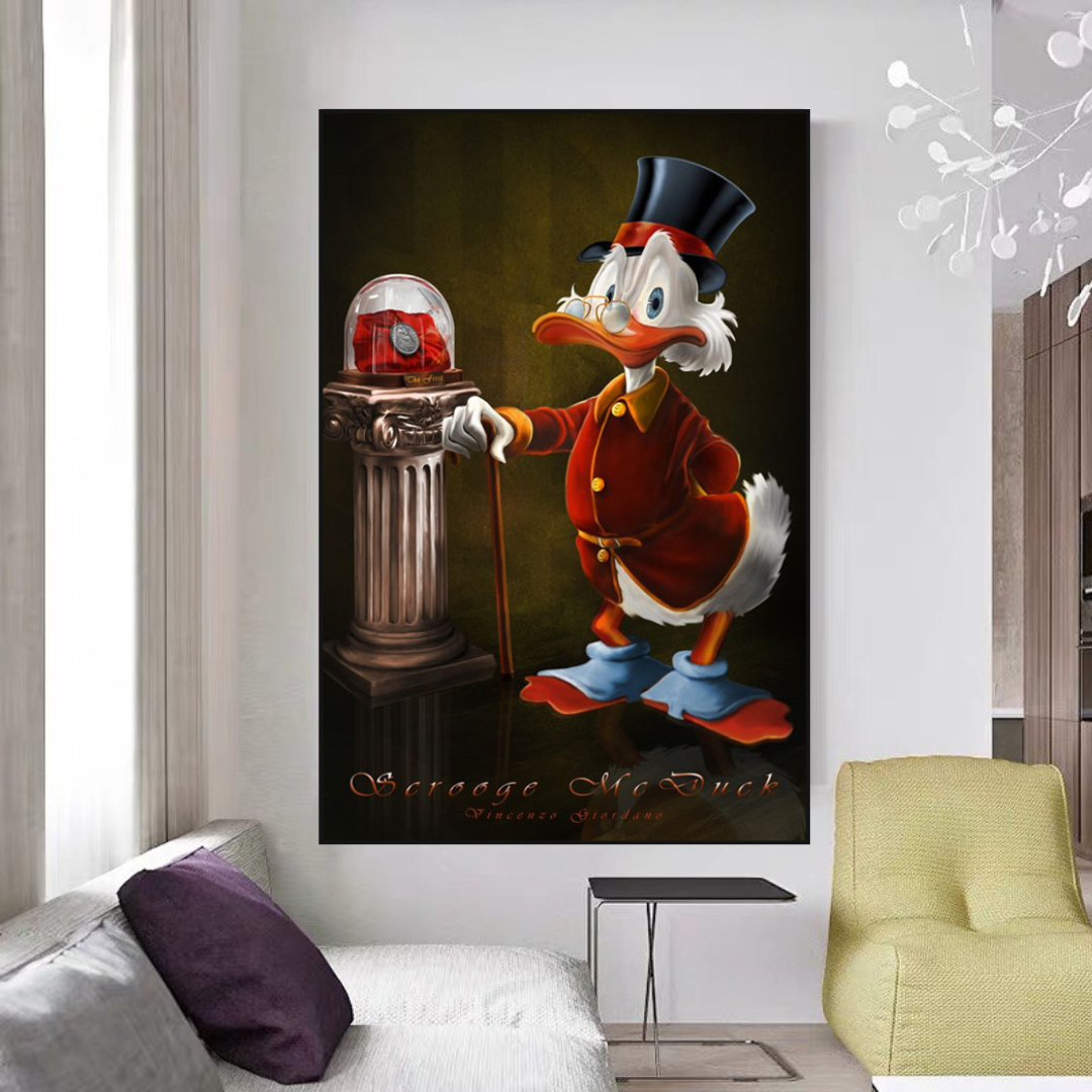 Scrooge McDuck Canvas Wall Art - Money Maker Millionaire