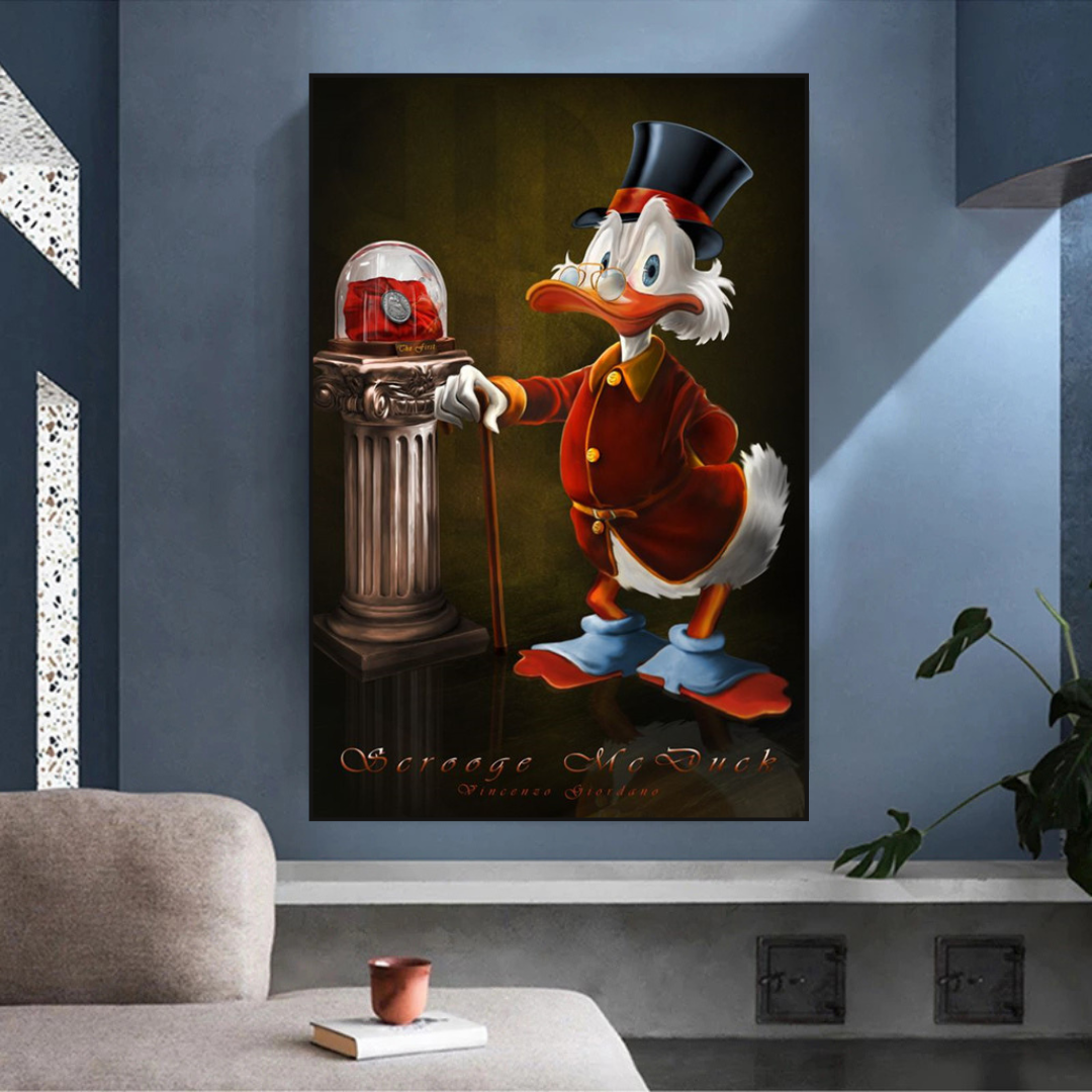 Scrooge McDuck Canvas Wall Art - Money Maker Millionnaire