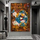 Scrooge McDuck Dreams Come True Millionaire-Wandkunst-Poster