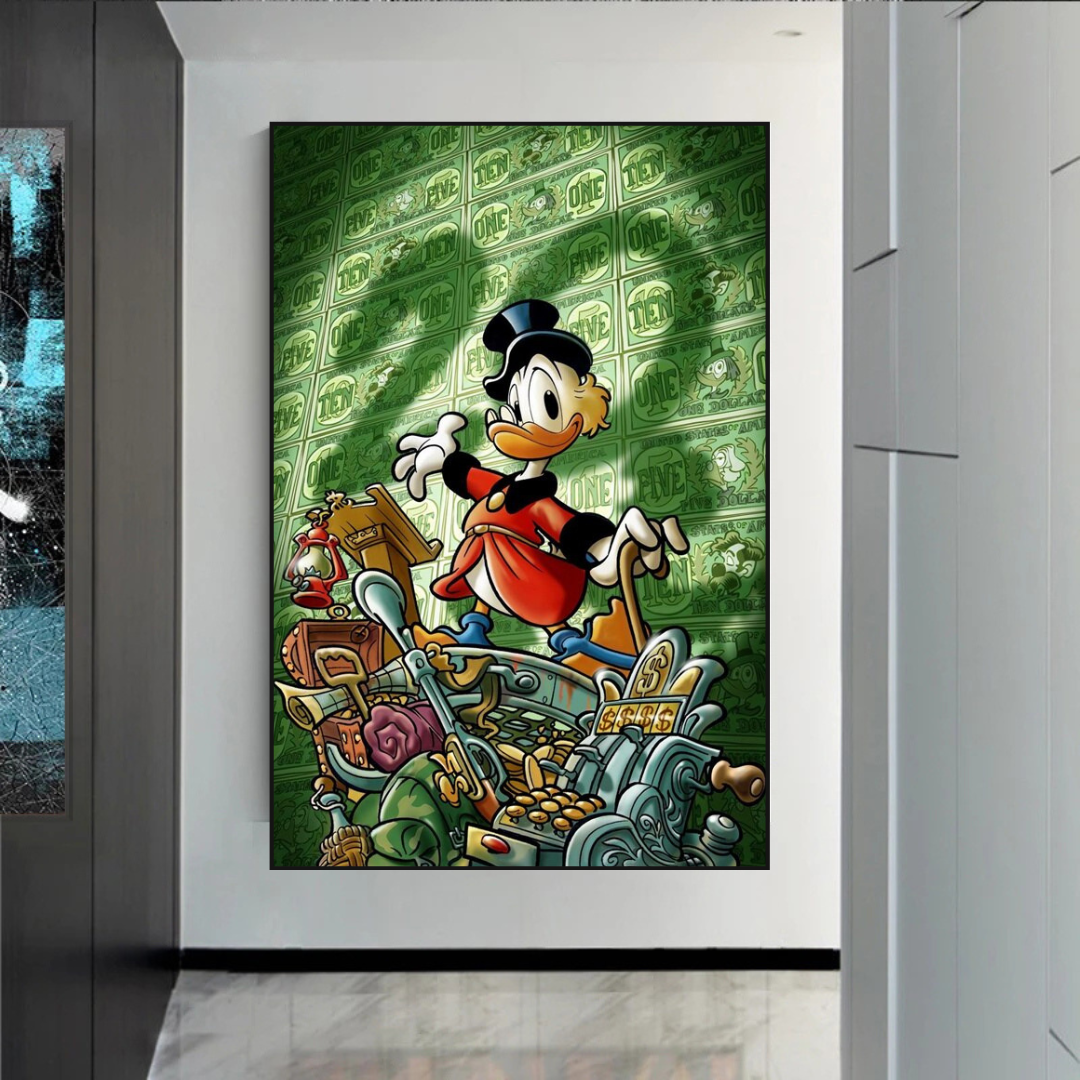 Scrooge McDuck Millionaire Canvas Wall Art