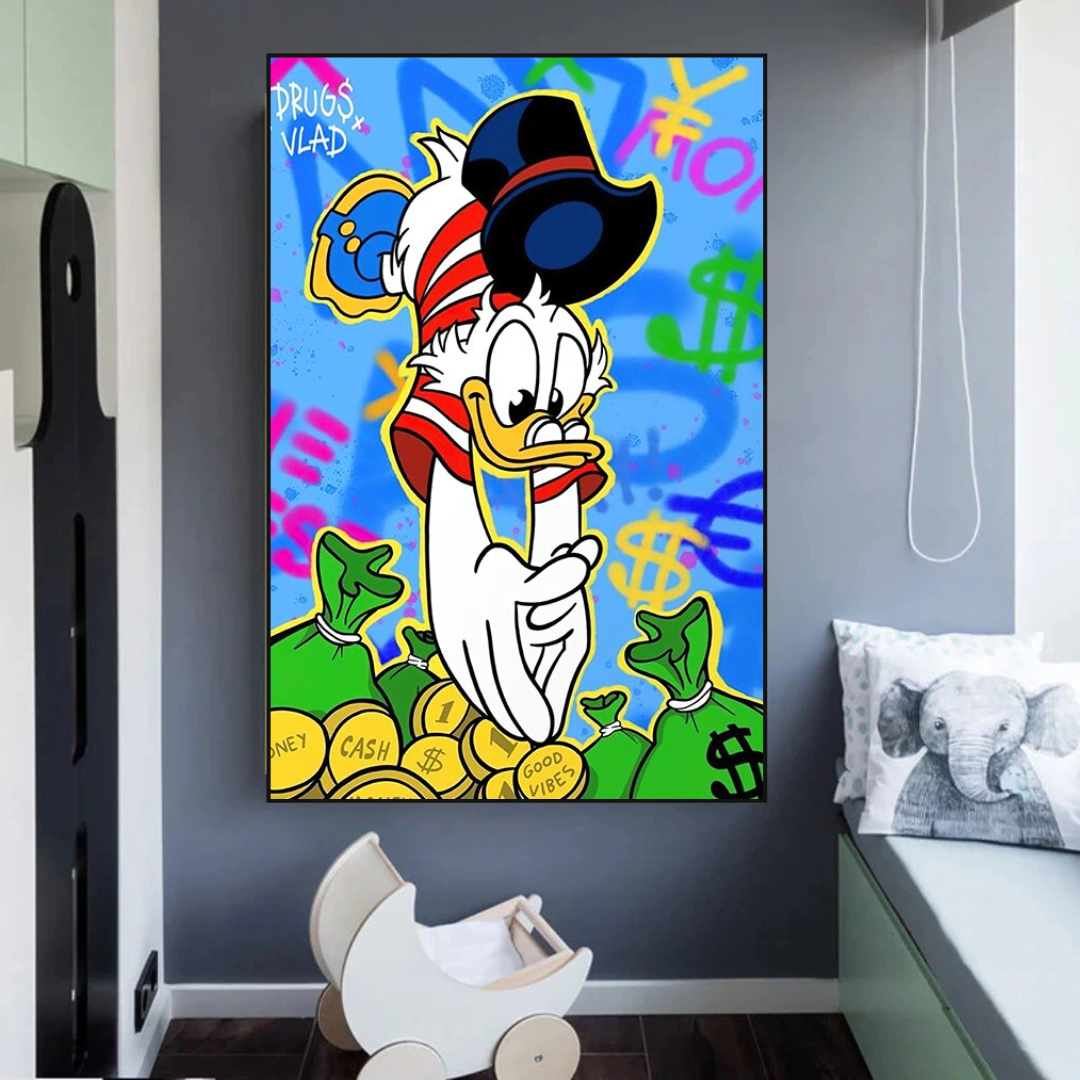 Scrooge McDuck Millionaire Canvas Wall Art