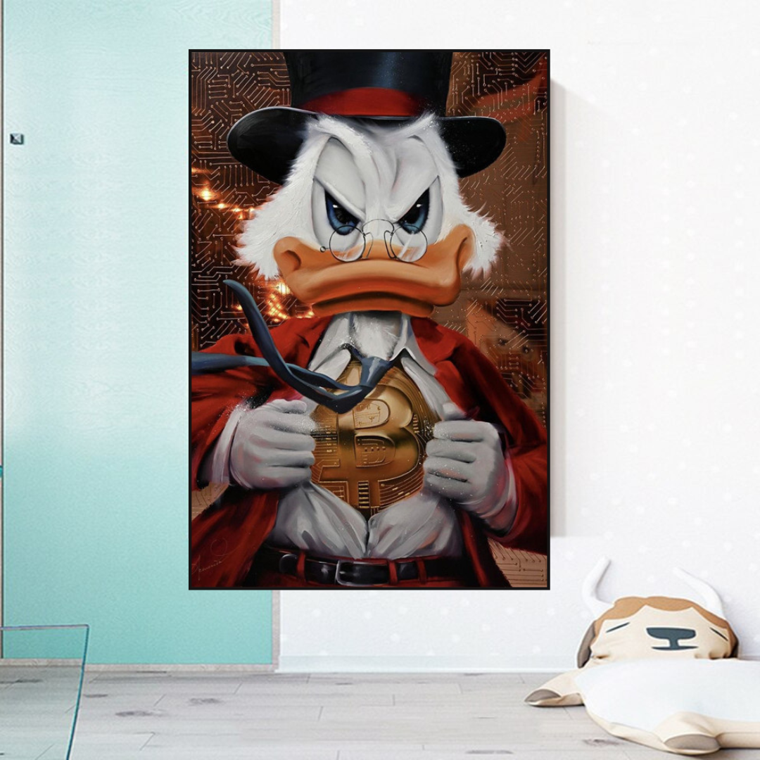 Scrooge McDuck Money Maker Millionaire Canvas Wall Art