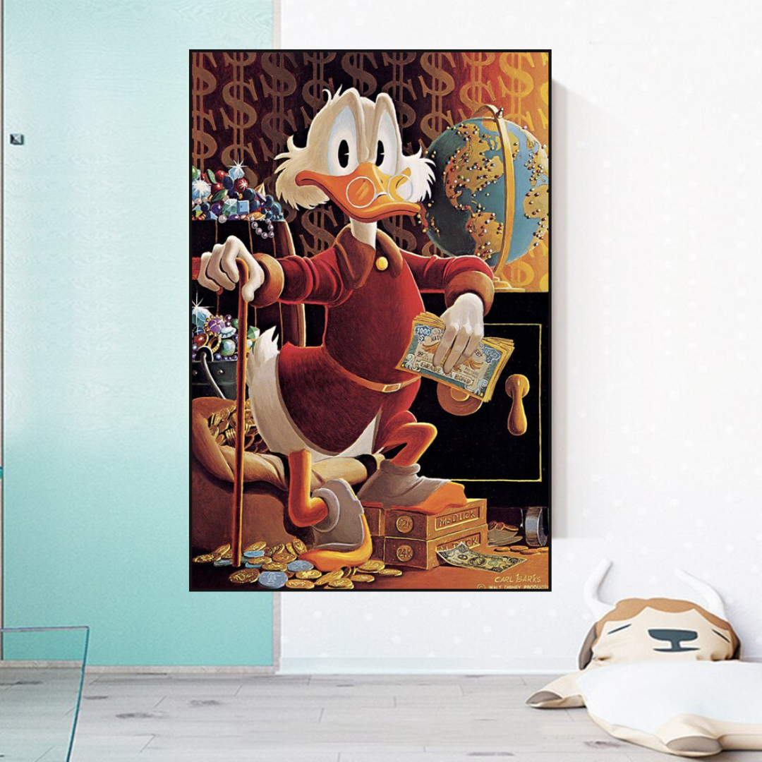 Dagobert Duck Money Maker Millionaire Leinwand-Wandkunst