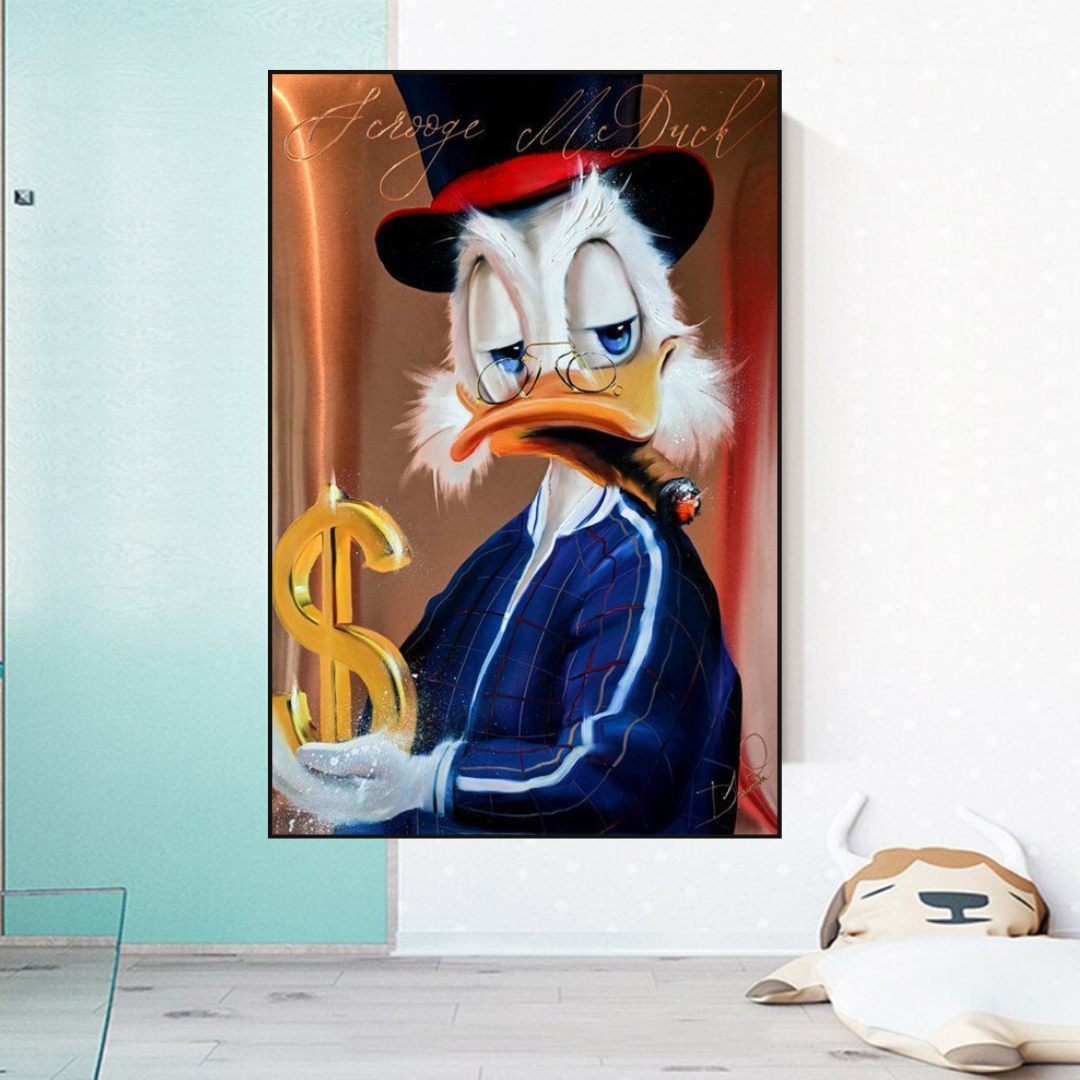 Scrooge McDuck Money Maker Millionaire Canvas Wall Art