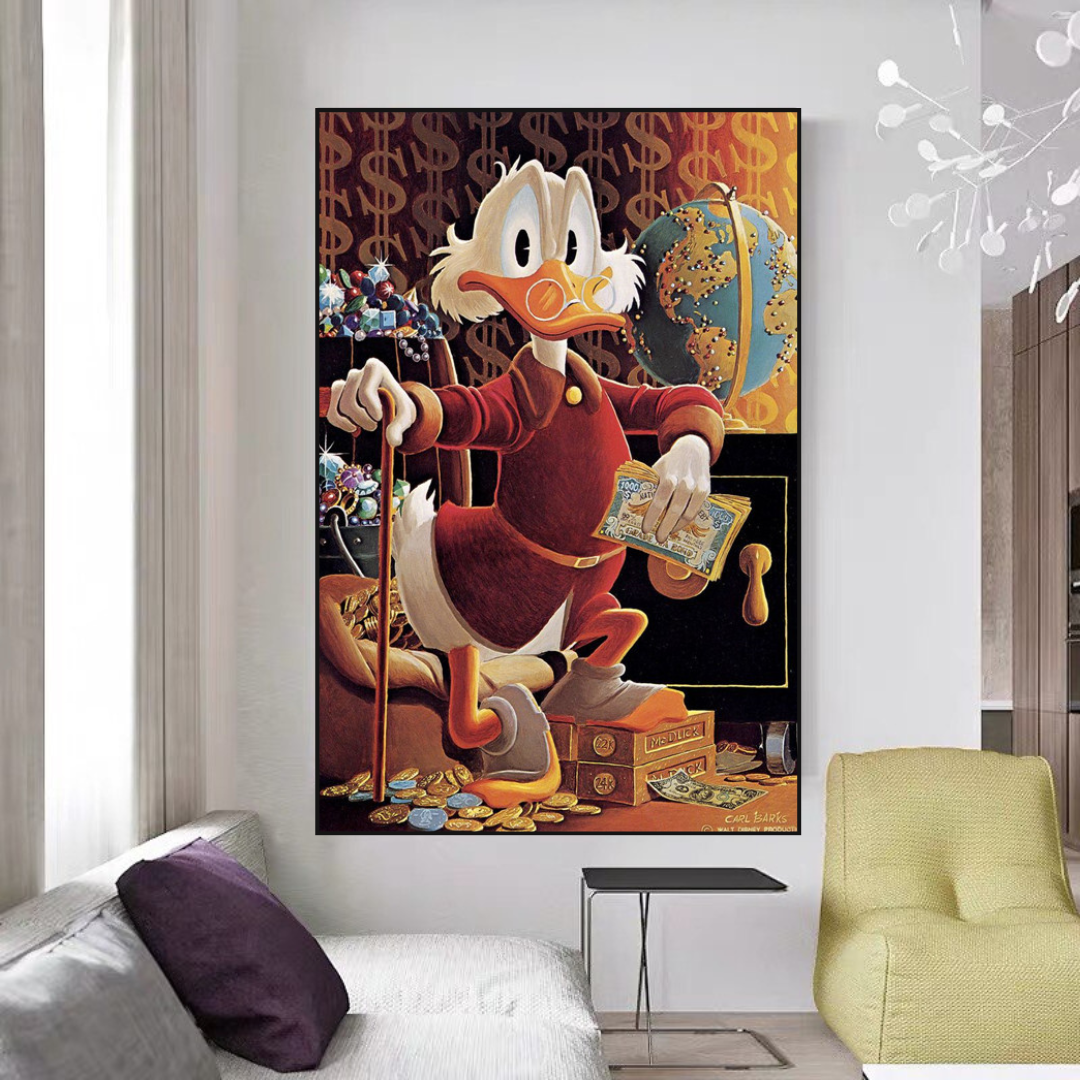 Dagobert Duck Money Maker Millionaire Leinwand-Wandkunst