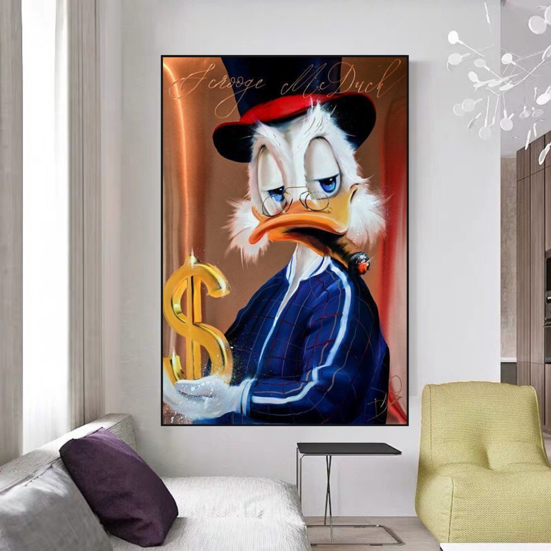 Scrooge McDuck Money Maker Millionaire Canvas Wall Art