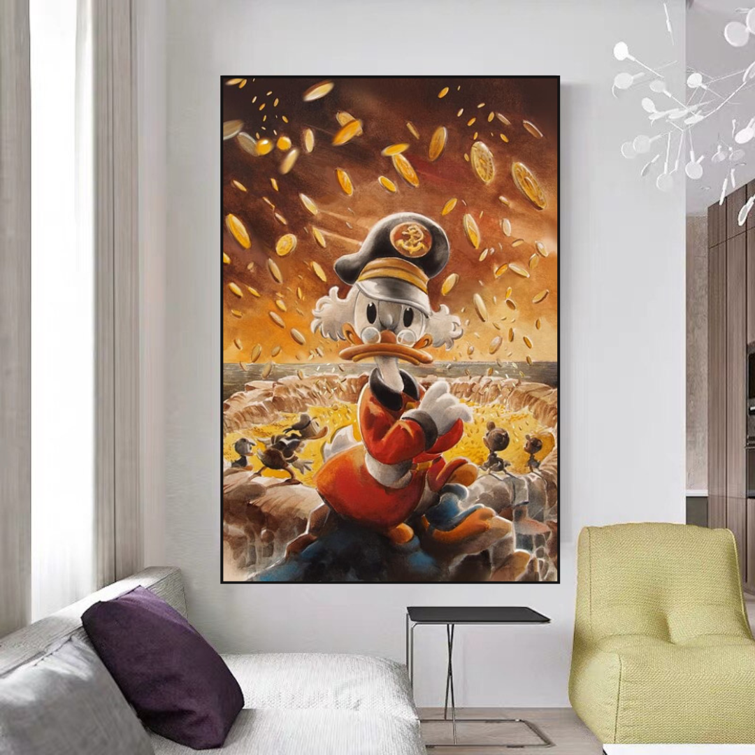 Scrooge McDuck Money Maker Millionaire Art mural sur toile