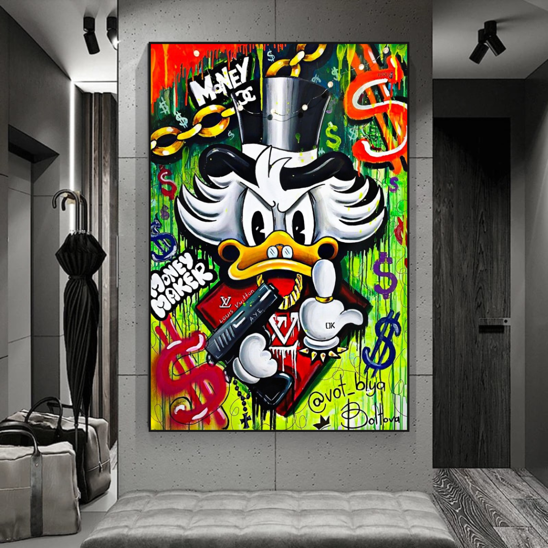 Scrooge McDuck Money Maker Millionaire Art mural sur toile