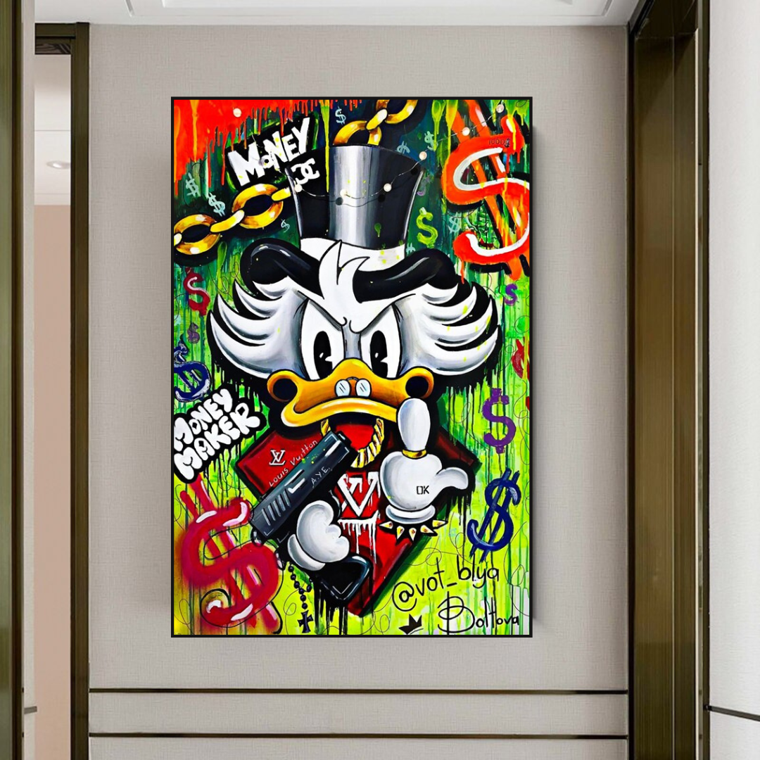 Scrooge McDuck Money Maker Millionaire Art mural sur toile