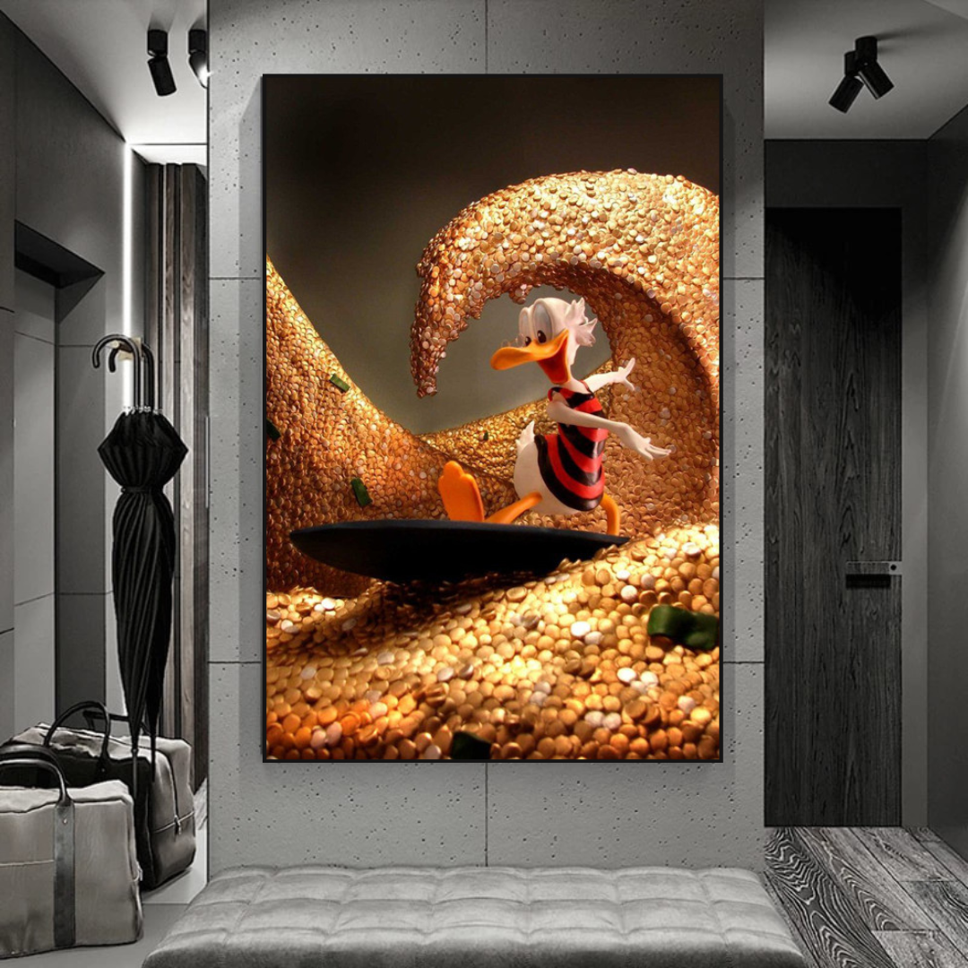 Dagobert Duck Money Maker Millionaire Leinwand-Wandkunst