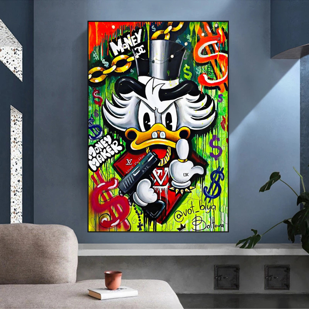 Dagobert Duck Money Maker Millionaire Leinwand-Wandkunst