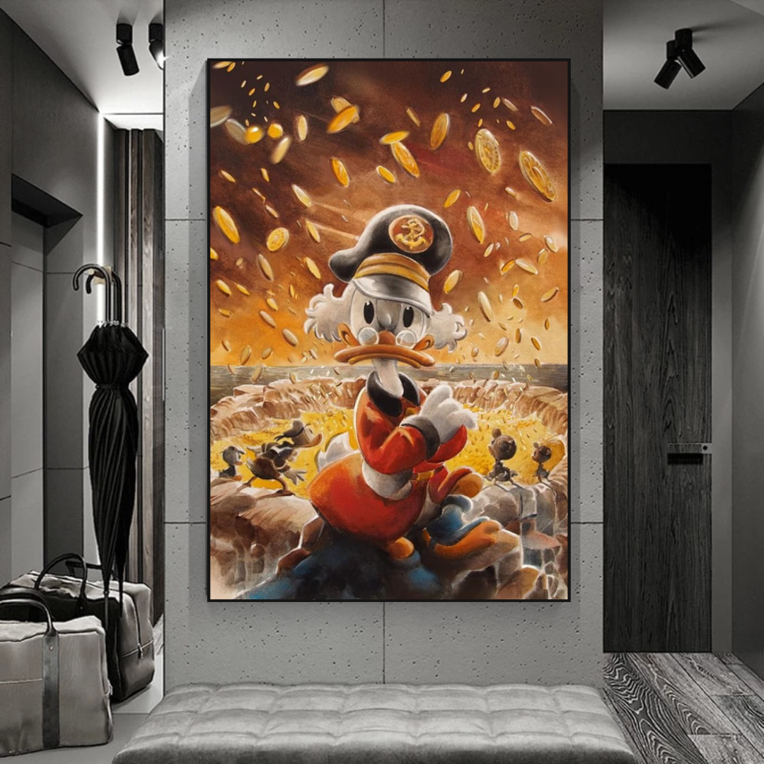 Scrooge McDuck Money Maker Millionaire Art mural sur toile