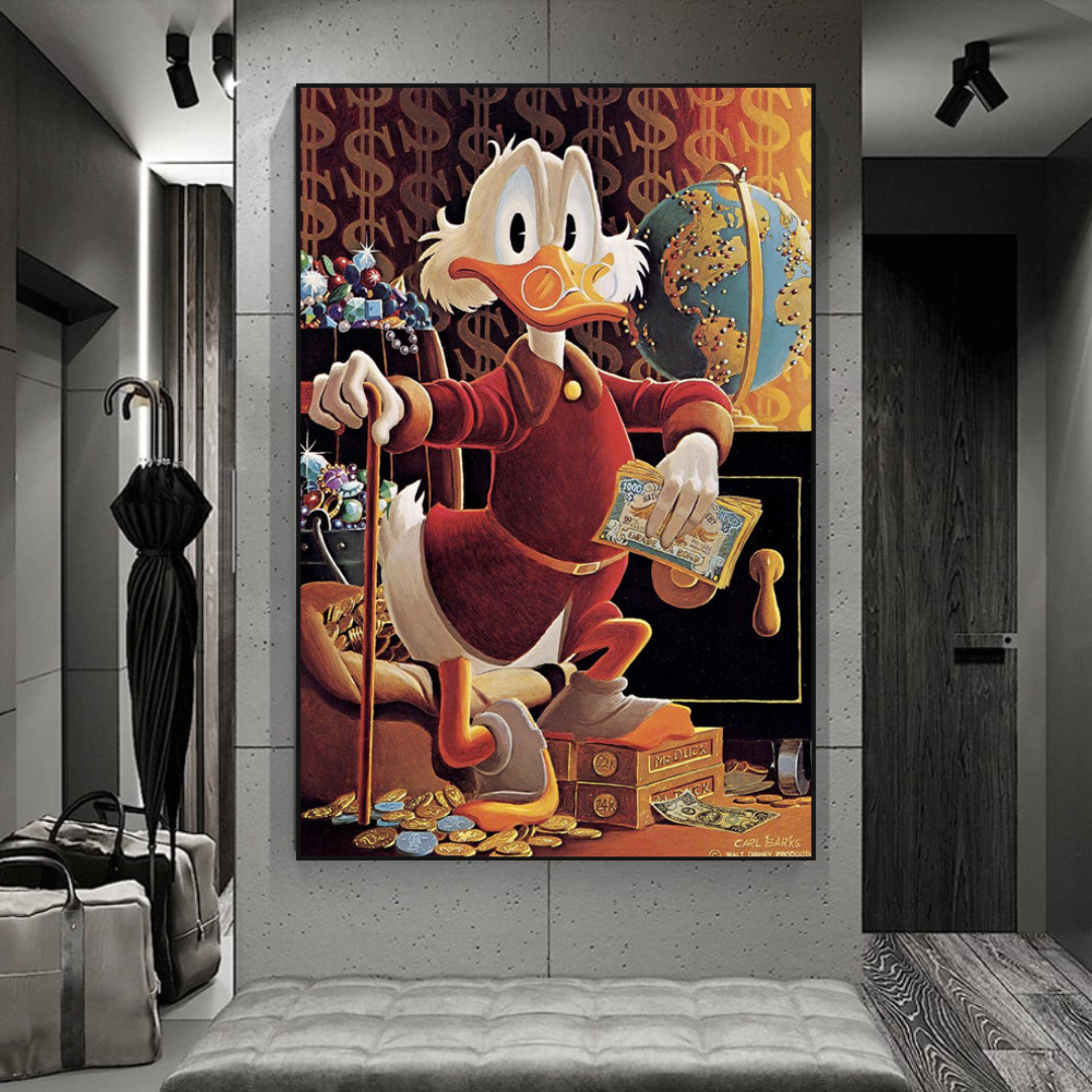 Scrooge McDuck Money Maker Millionaire Canvas Wall Art