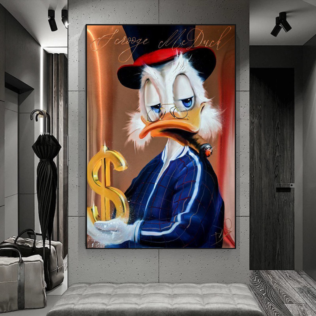 Scrooge McDuck Money Maker Millionaire Canvas Wall Art