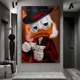 Dagobert Duck Money Maker Millionaire Leinwand-Wandkunst