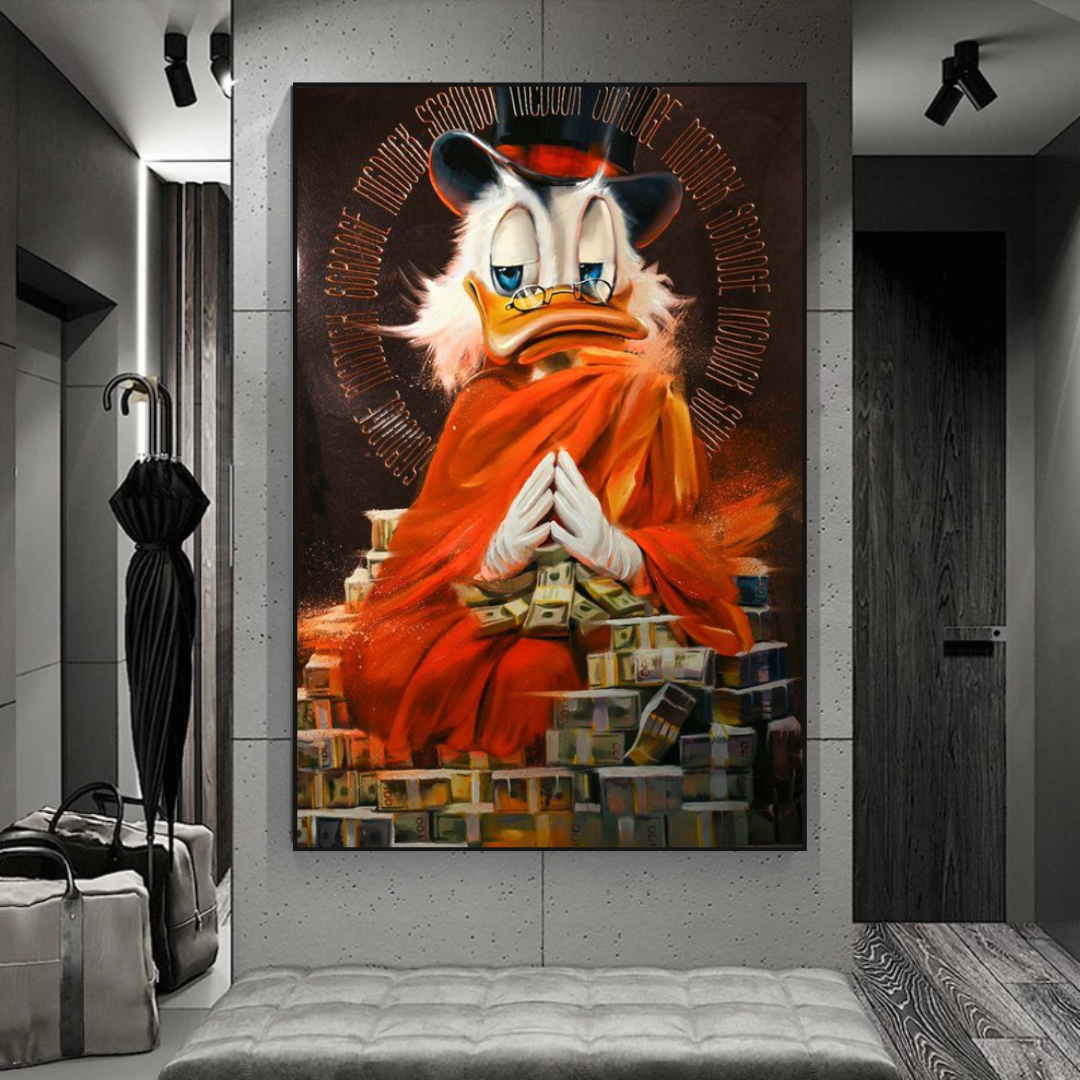 Scrooge McDuck Money Maker Millionaire Art mural sur toile