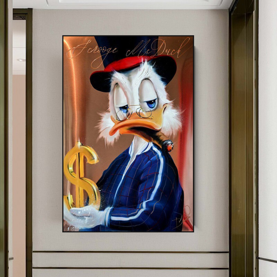 Scrooge McDuck Money Maker Millionaire Canvas Wall Art